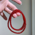 Three-Loop Natural Red Agate Mala Bracelet — Inner Light Collection
