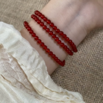 Three-Loop Natural Red Agate Mala Bracelet — Inner Light Collection - Image 4