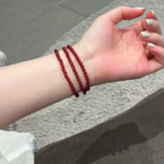 Three-Loop Natural Red Agate Mala Bracelet — Inner Light Collection - Image 2