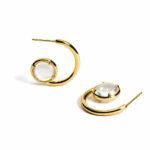Serenity Clear Quartz C Hoop Earrings