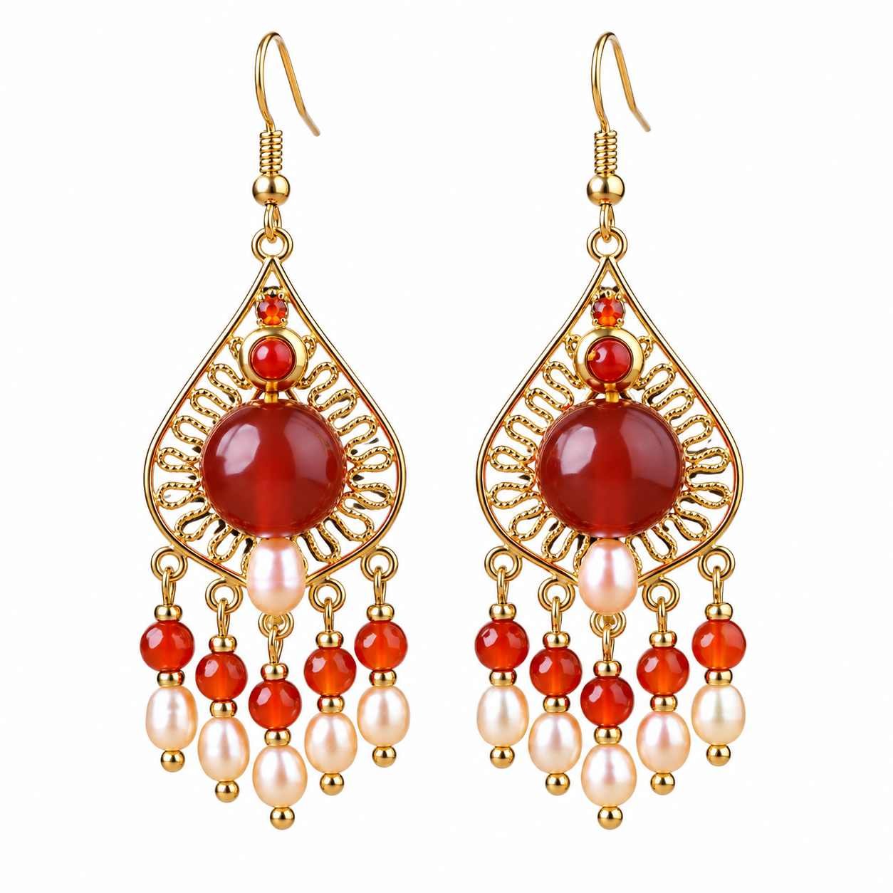 canvas-output-1790572713420-compressed Red Agate Protection & Courage Filigree Earrings - Image 1